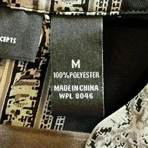 INC International Concepts Black Vertical Stripes Sheer Tunic women’s medium - Picture 11 of 12